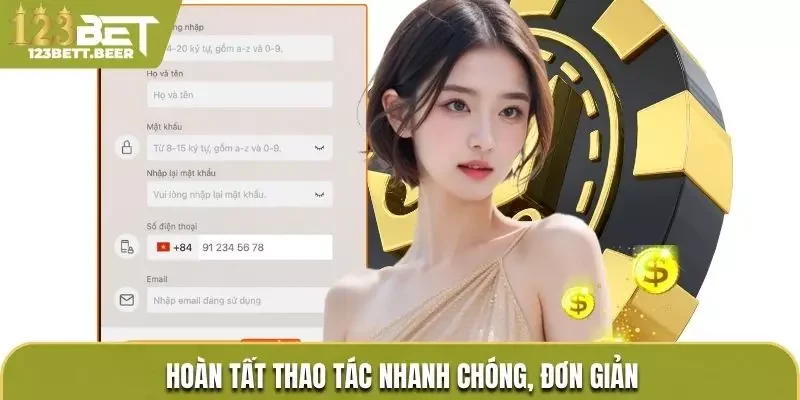 Hoàn tất thao tác đăng ký 123Bet đơn giản